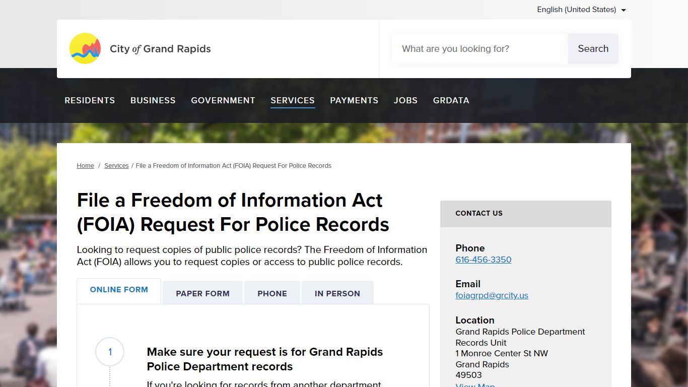File a Freedom of Information Act (FOIA) Request For Police Records
